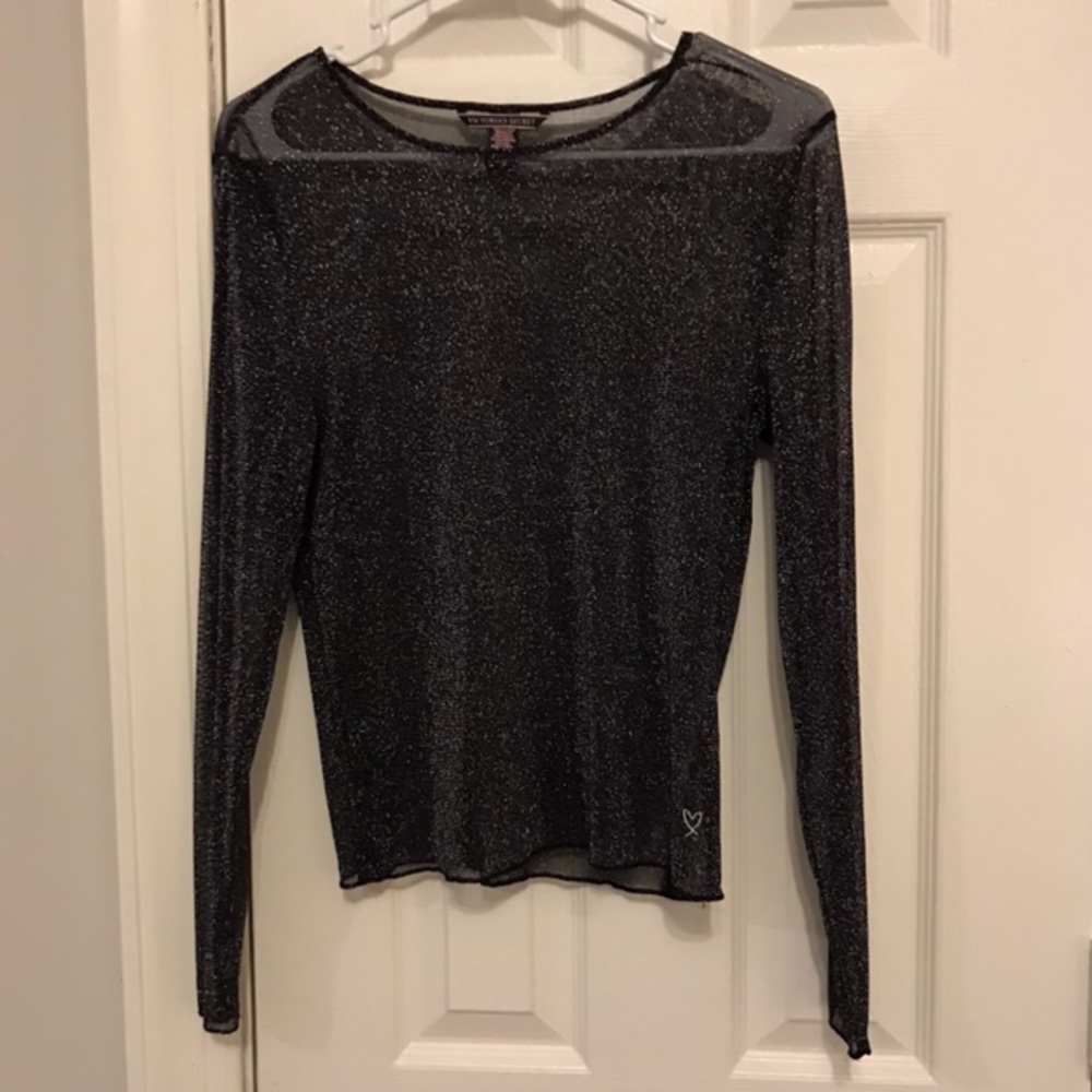Victoria’s Secret | Sheer Black Metallic Top